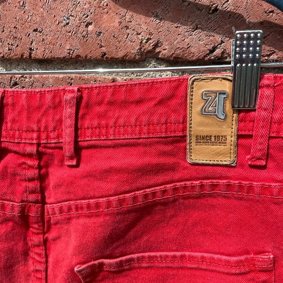 ZARA Red Denim Mom Shorts - Picture 7 of 9